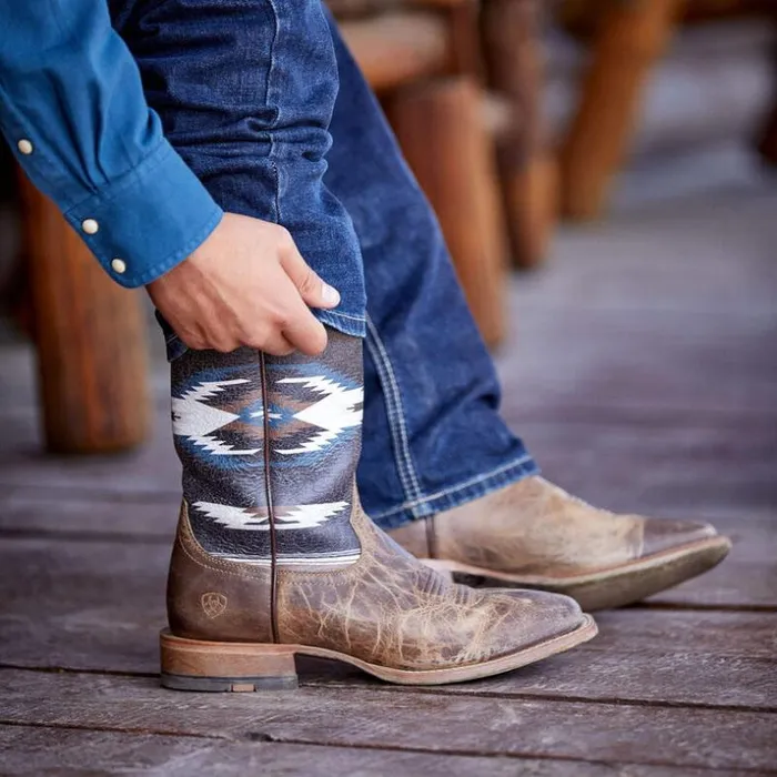 Western Boots Men Ariat Frontier Chimayo Western Boot Natural Crunch
