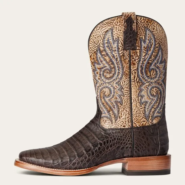 Western Boots Men Ariat Relentless Denton Western Boot Chocolate Caiman Belly Western Boots Men Ariat Relentless Denton Western Boot Chocolate Caiman Belly