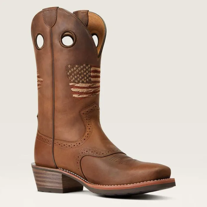Western Boots Men Ariat Roughstock Patriot Western Boot Distressed Brown Western Boots Men Ariat Roughstock Patriot Western Boot Distressed Brown