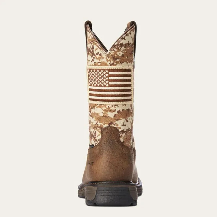 Western Boots Men Ariat WorkHog Patriot Steel Toe Work Boot Earth Sand Camo Western Boots Men Ariat WorkHog Patriot Steel Toe Work Boot Earth Sand Camo