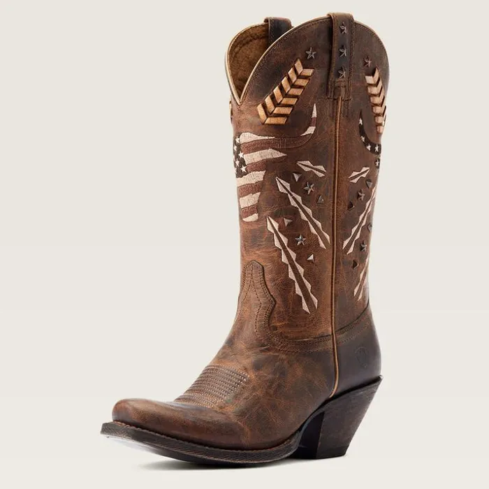 Western Boots Women Ariat Circuit Americana Western Boot Rhino Tan