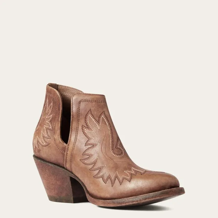 Western Boots Women Ariat Dixon R Toe Western Boot Naturally Distressed Brown