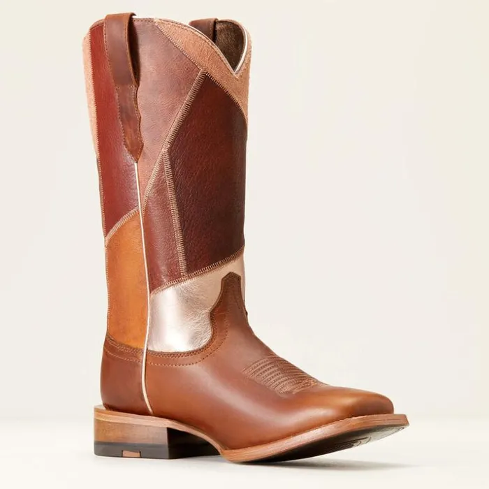 Western Boots Women Ariat Frontier Patchwork Western Boot Dapper Tan