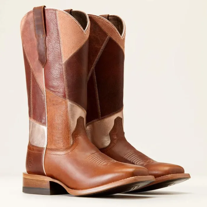Western Boots Women Ariat Frontier Patchwork Western Boot Dapper Tan
