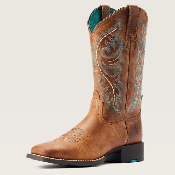 Western Boots Women Ariat Round Up Back Zip Western Boot Desert Sand