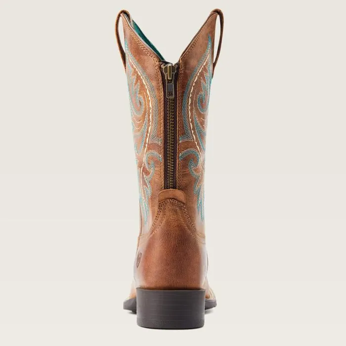 Western Boots Women Ariat Round Up Back Zip Western Boot Desert Sand