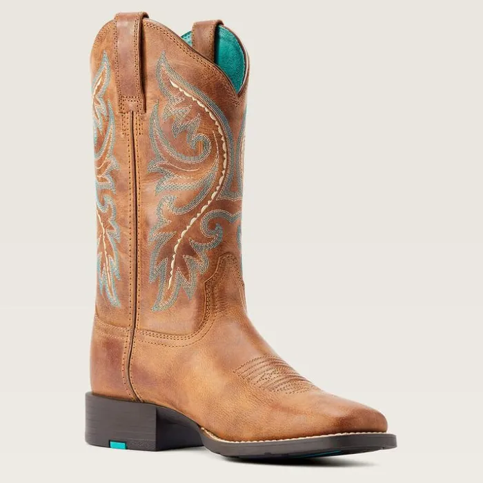 Western Boots Women Ariat Round Up Back Zip Western Boot Desert Sand
