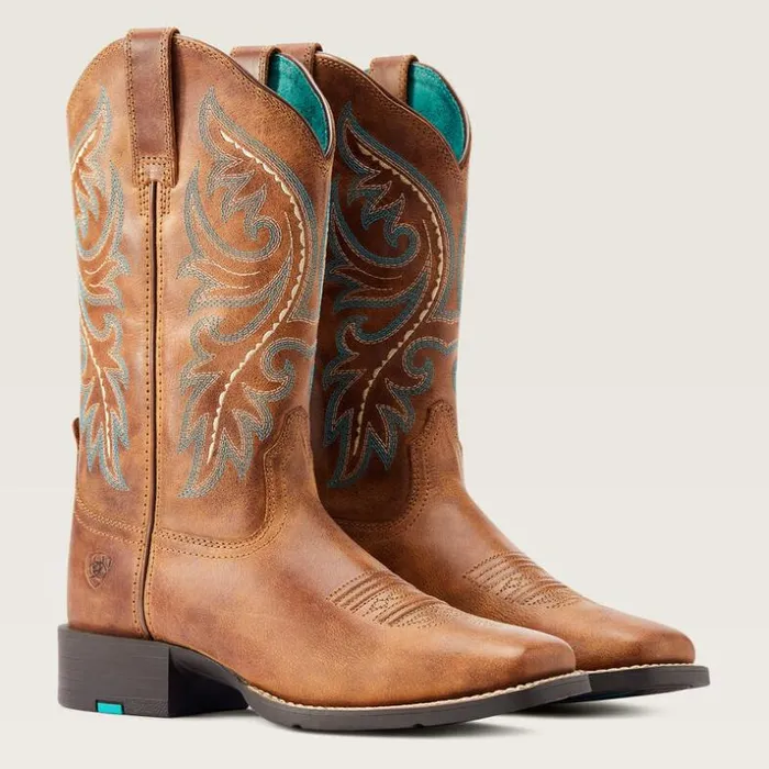 Western Boots Women Ariat Round Up Back Zip Western Boot Desert Sand