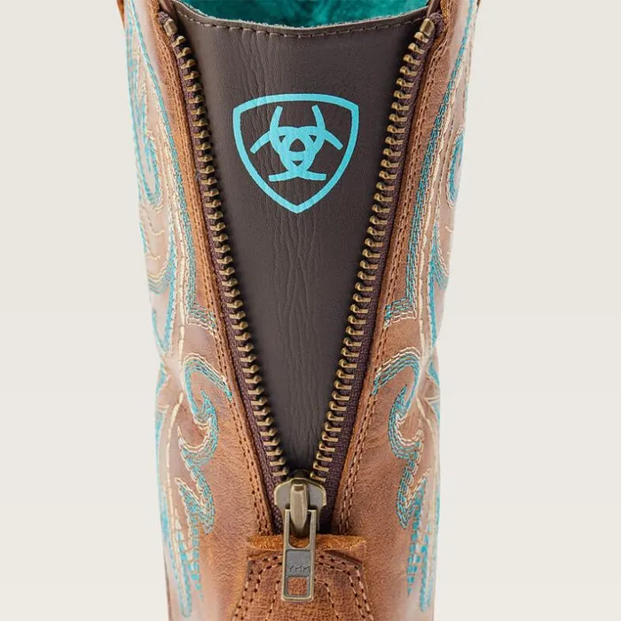 Western Boots Women Ariat Round Up Back Zip Western Boot Desert Sand