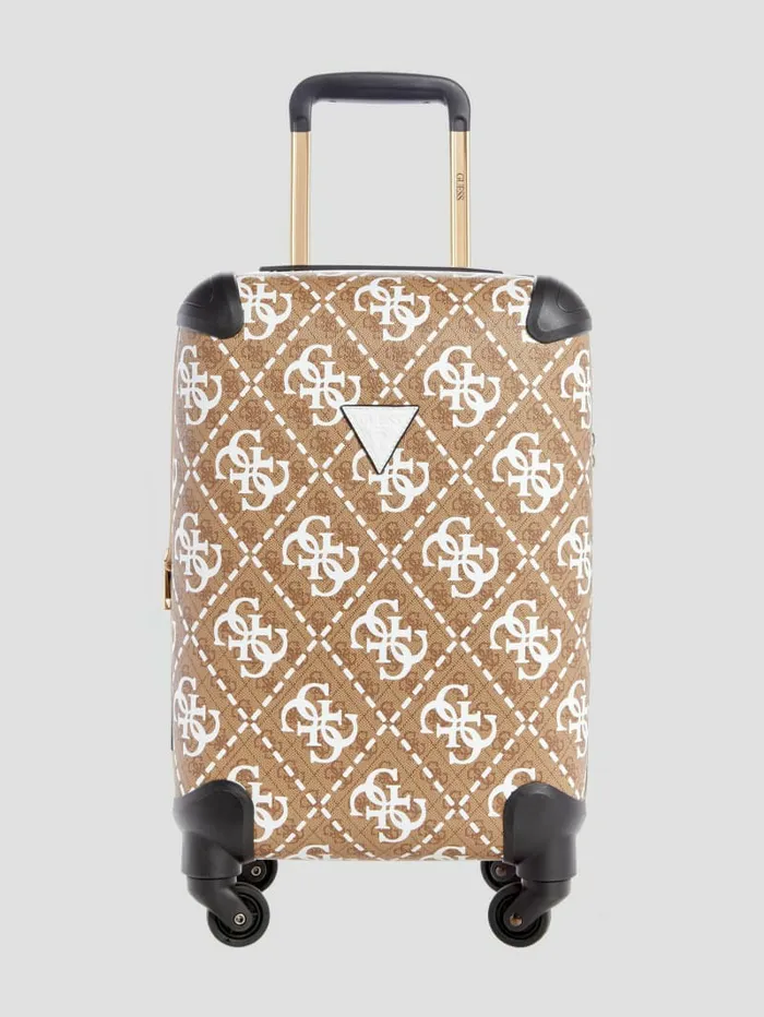 Wilder Quattro G 188243 4Wheel Suitcase White Patent Luggage and Travel Bags GUESS WomenMen