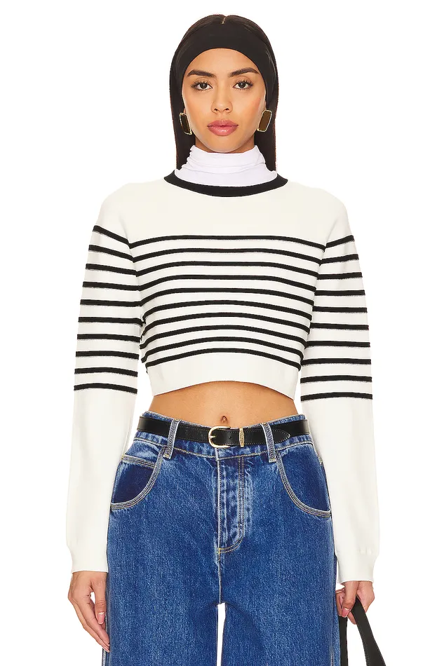 Willow Striped Sweater Black and White Women Lovers and Friends Tops