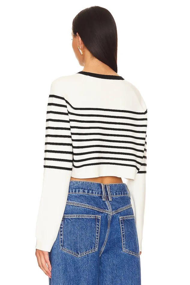 Willow Striped Sweater Black and White Women Lovers and Friends Tops Willow Striped Sweater Black and White Women Lovers and Friends Tops