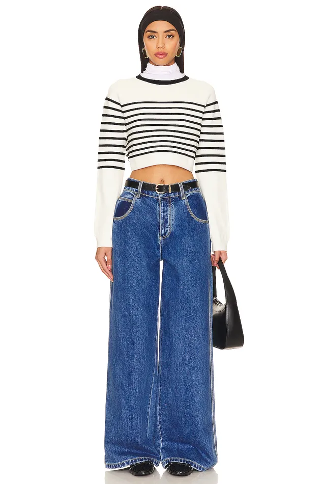 Willow Striped Sweater Black and White Women Lovers and Friends Tops Willow Striped Sweater Black and White Women Lovers and Friends Tops