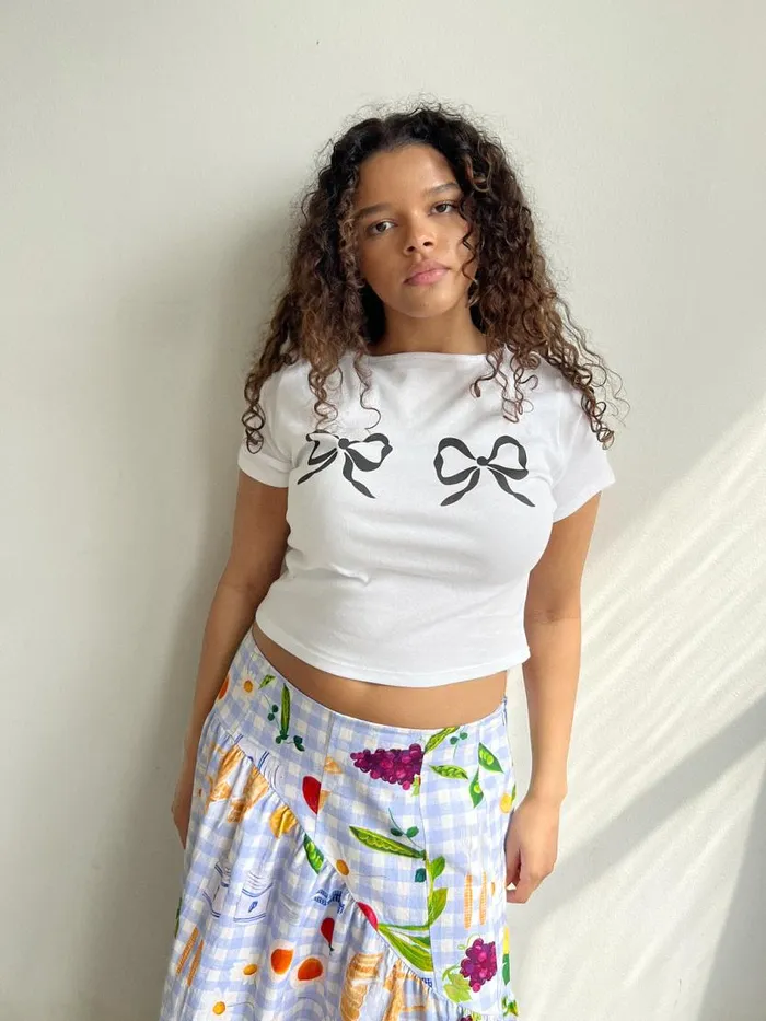 Women Alex Tee Double Bows Lisa Says Gah Knit Tops