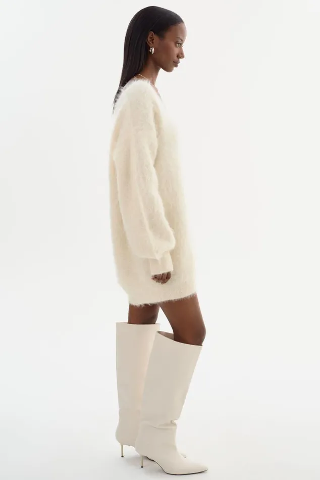 Women AMARIS Wool Mini Dress Ivory LAMARQUE Dresses Women AMARIS Wool Mini Dress Ivory LAMARQUE Dresses