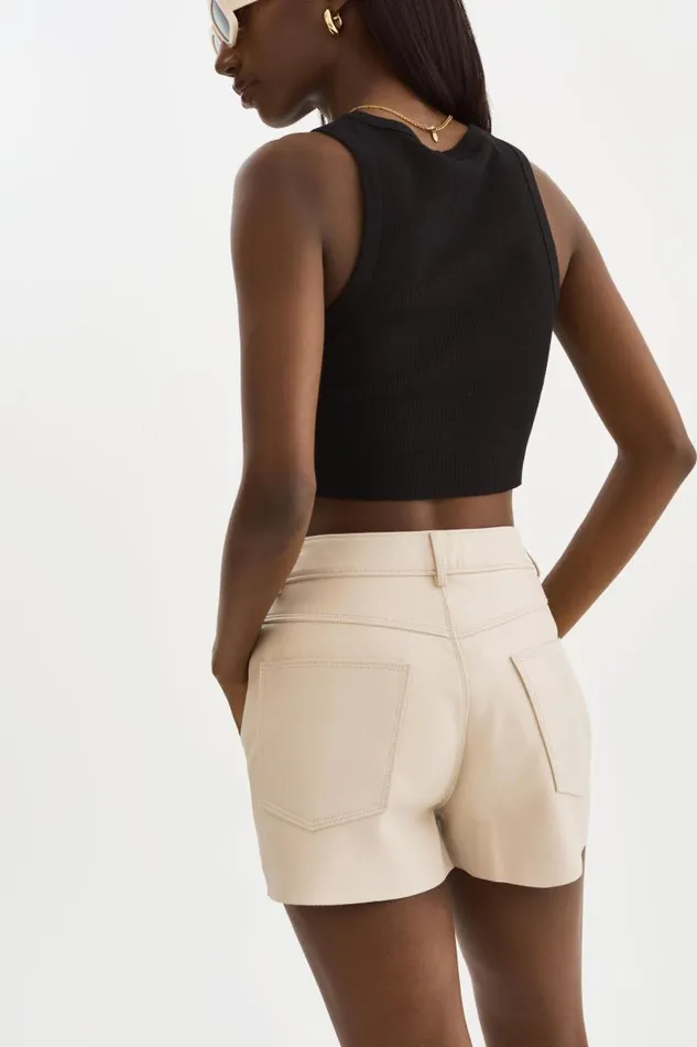 Women ANIKA Leather HighWaisted Shorts Bone LAMARQUE Pants and Shorts Women ANIKA Leather HighWaisted Shorts Bone LAMARQUE Pants and Shorts