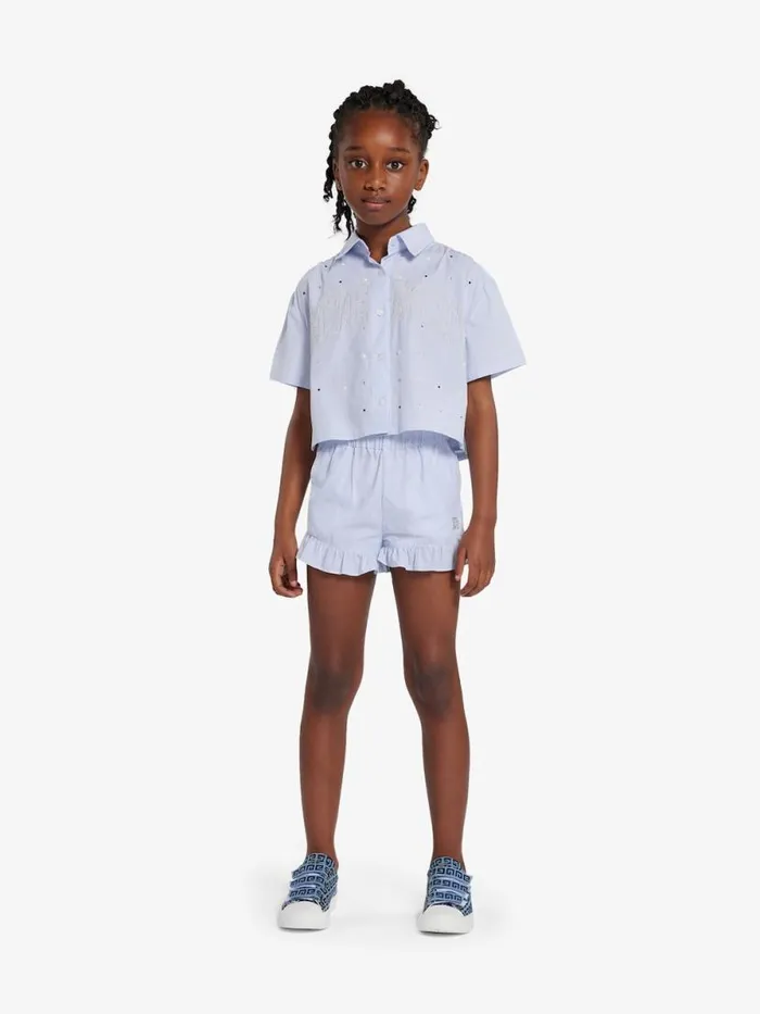 Women Baby 1 Month To 3 Years Givenchy GIVENCHY College Shirt And Shorts With Stripes Set Whiteblue Women Baby 1 Month To 3 Years Givenchy GIVENCHY College Shirt And Shorts With Stripes Set Whiteblue