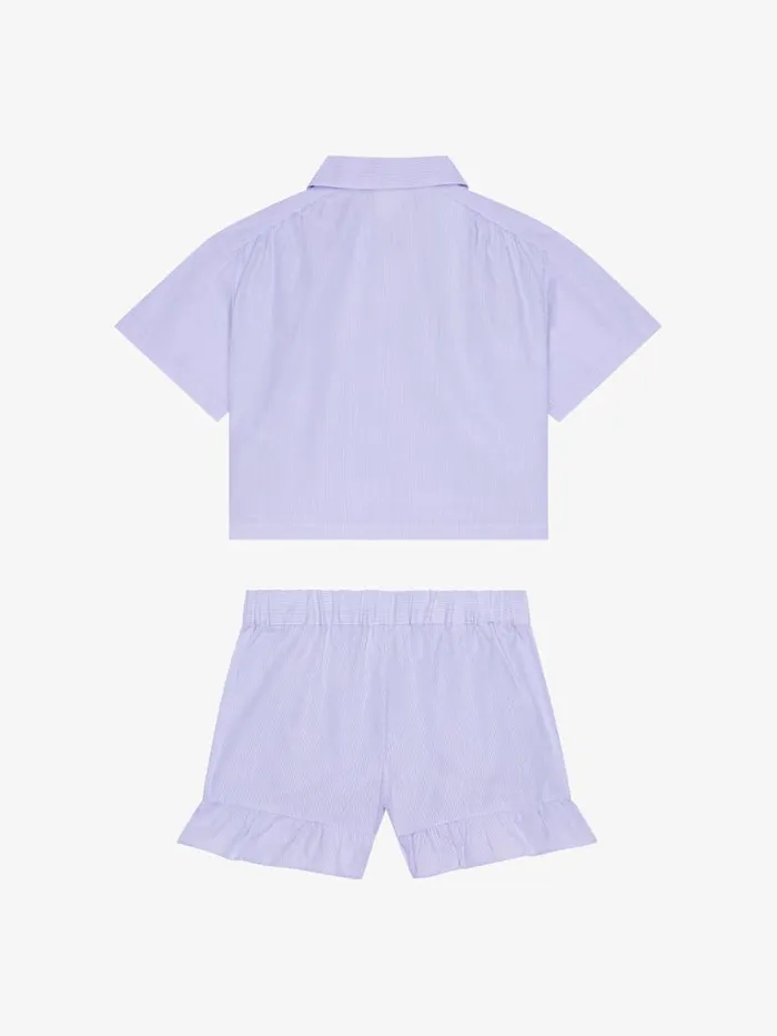 Women Baby 1 Month To 3 Years Givenchy GIVENCHY College Shirt And Shorts With Stripes Set Whiteblue