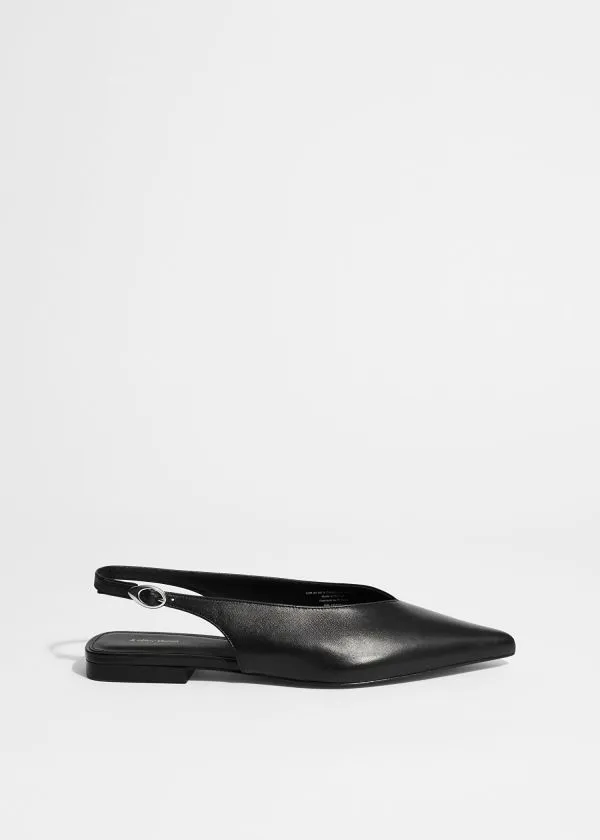 Women Ballerinas and Other Stories Pointed Slingback Pumps Black