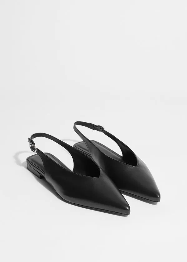 Women Ballerinas and Other Stories Pointed Slingback Pumps Black Women Ballerinas and Other Stories Pointed Slingback Pumps Black