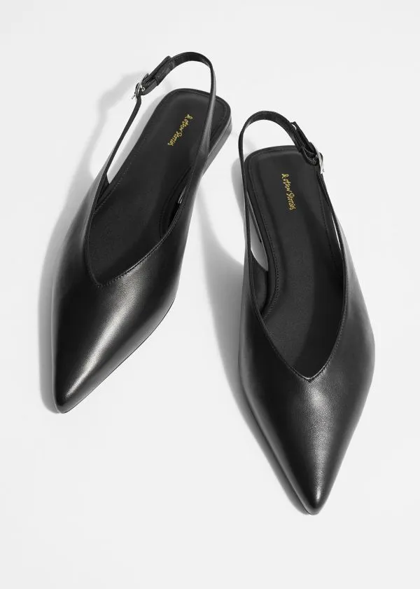 Women Ballerinas and Other Stories Pointed Slingback Pumps Black Women Ballerinas and Other Stories Pointed Slingback Pumps Black