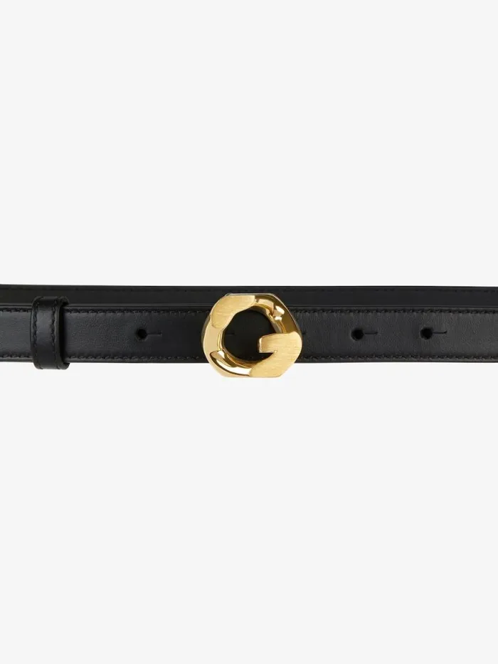 Women Belts Givenchy Belt In Leather With Gchain Buckle Black