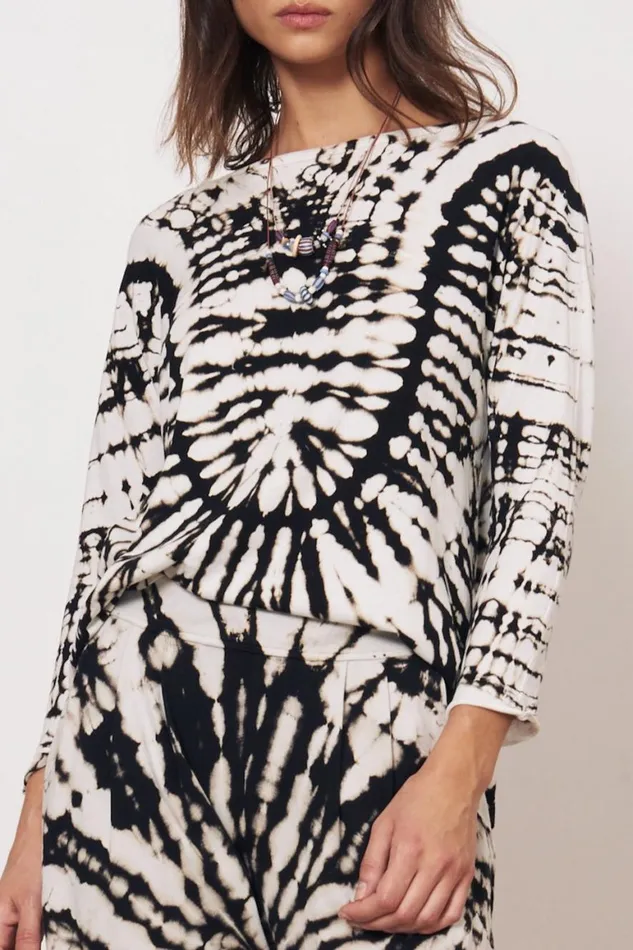 Women Black And Dirty White Toureg Top Raquel Allegra Tops