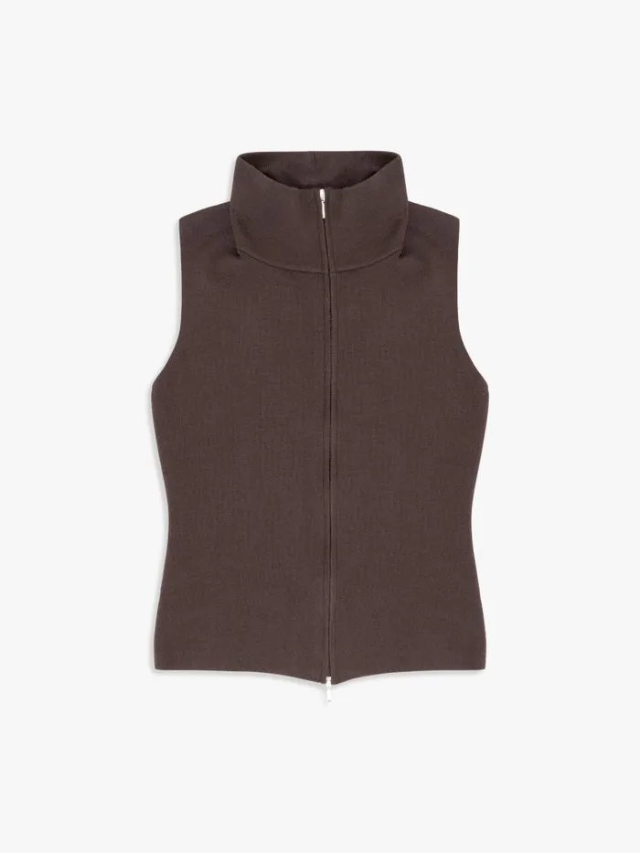 Women Blake Zip Vest Chocolate Lisa Says Gah Tops