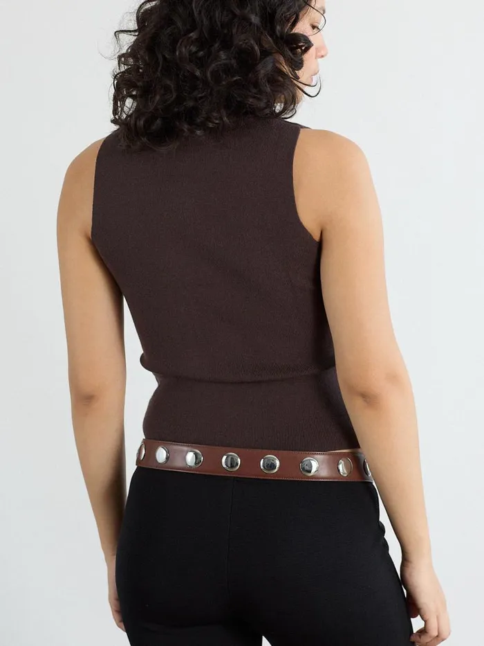Women Blake Zip Vest Chocolate Lisa Says Gah Tops