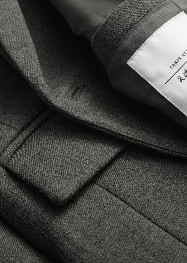 Women Blazers and Waistcoats and Other Stories DoubleBreasted Wool Blazer Dark Grey