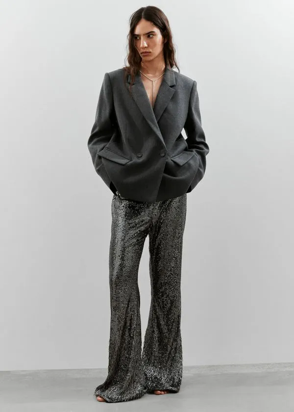 Women Blazers and Waistcoats and Other Stories DoubleBreasted Wool Blazer Dark Grey
