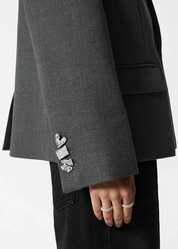 Women Blazers and Waistcoats and Other Stories DoubleBreasted Wool Blazer Dark Grey