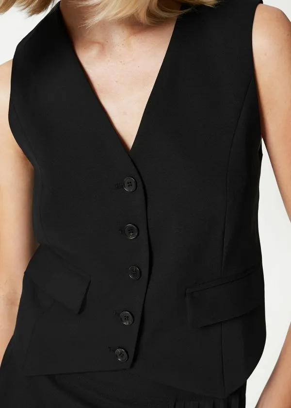 Women Blazers and Waistcoats and Other Stories Tailored Wool Waistcoat Black