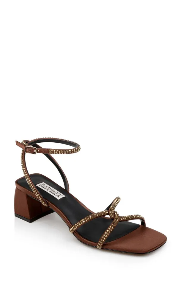Women Block Heels Badgley Mischka Brisa Low Block Heeled Sandal Black