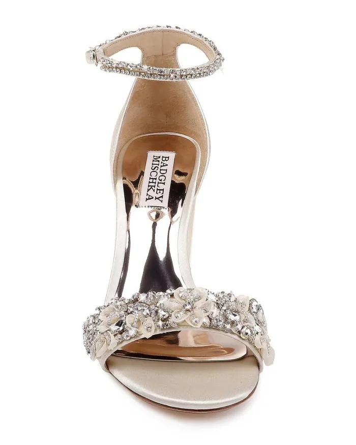 Women Block Heels Badgley Mischka Finesse Ankle Strap Evening Shoe Ivory Women Block Heels Badgley Mischka Finesse Ankle Strap Evening Shoe Ivory