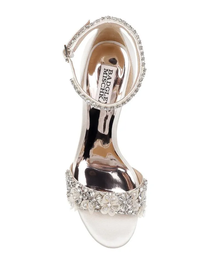 Women Block Heels Badgley Mischka Finesse Ankle Strap Evening Shoe Ivory Women Block Heels Badgley Mischka Finesse Ankle Strap Evening Shoe Ivory