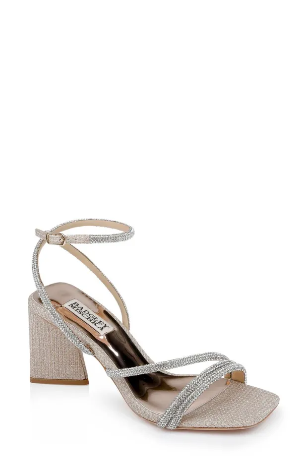 Women Block Heels Badgley Mischka Freedom Glitter Block Heel With Bejeweled Straps Pale Gold Women Block Heels Badgley Mischka Freedom Glitter Block Heel With Bejeweled Straps Pale Gold