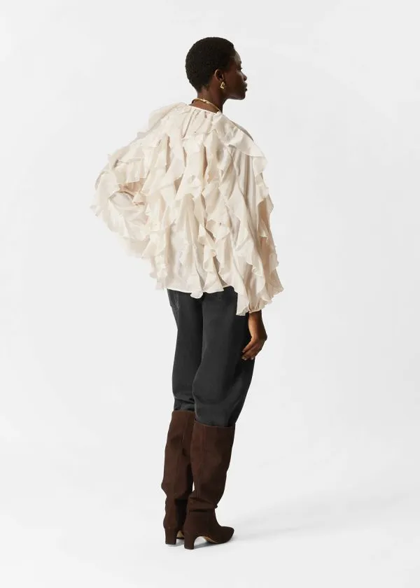 Women Blouses and Shirts and Other Stories Cascading Ruffle Blouse Cream