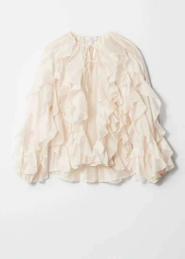 Women Blouses and Shirts and Other Stories Cascading Ruffle Blouse Cream