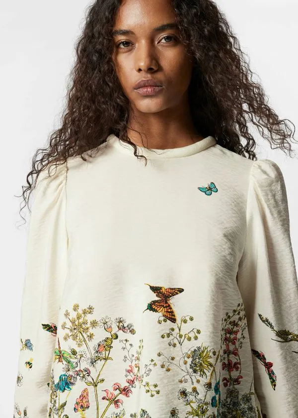 Women Blouses and Shirts and Other Stories Printed Blouse Yellow Floral Print