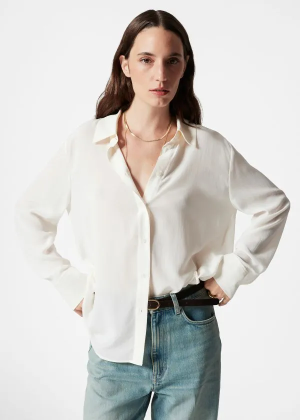 Women Blouses and Shirts and Other Stories Silk Shirt Ivory