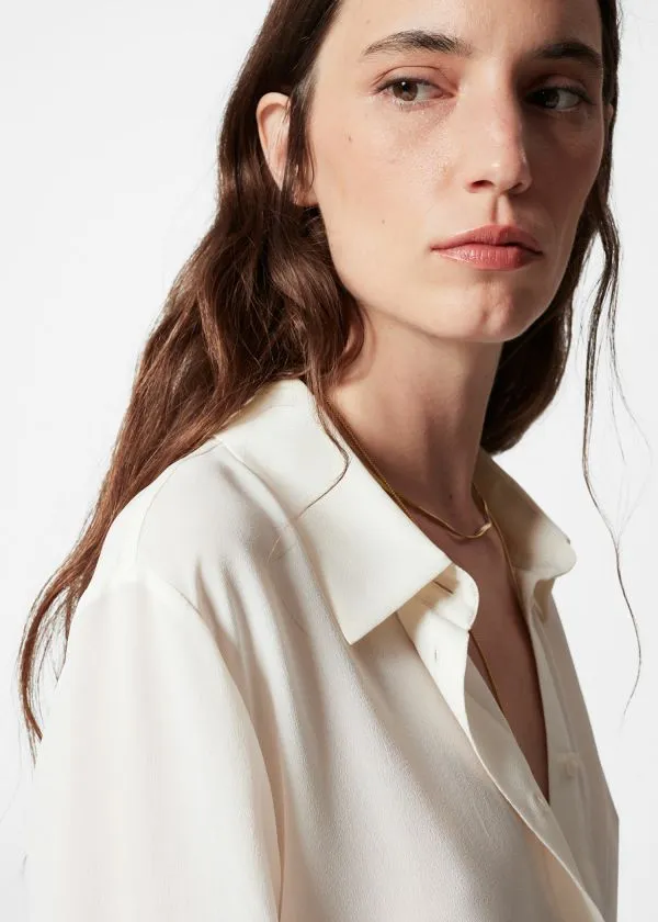 Women Blouses and Shirts and Other Stories Silk Shirt Ivory