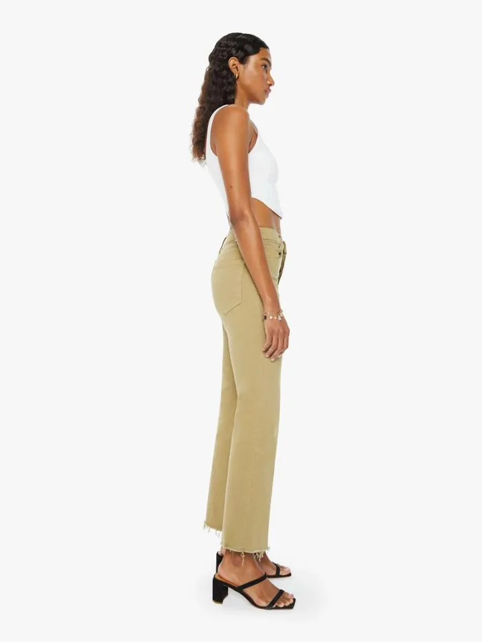 Women Bootcut Mother Denim The Tripper Flood Fray Cedar