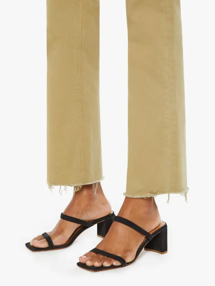 Women Bootcut Mother Denim The Tripper Flood Fray Cedar