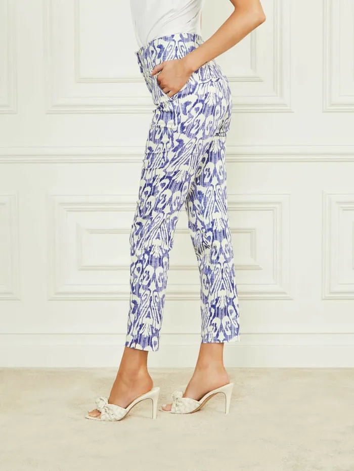 Women Bottoms GUESS Shelly Printed Pant Substance Blue Print Women Bottoms GUESS Shelly Printed Pant Substance Blue Print