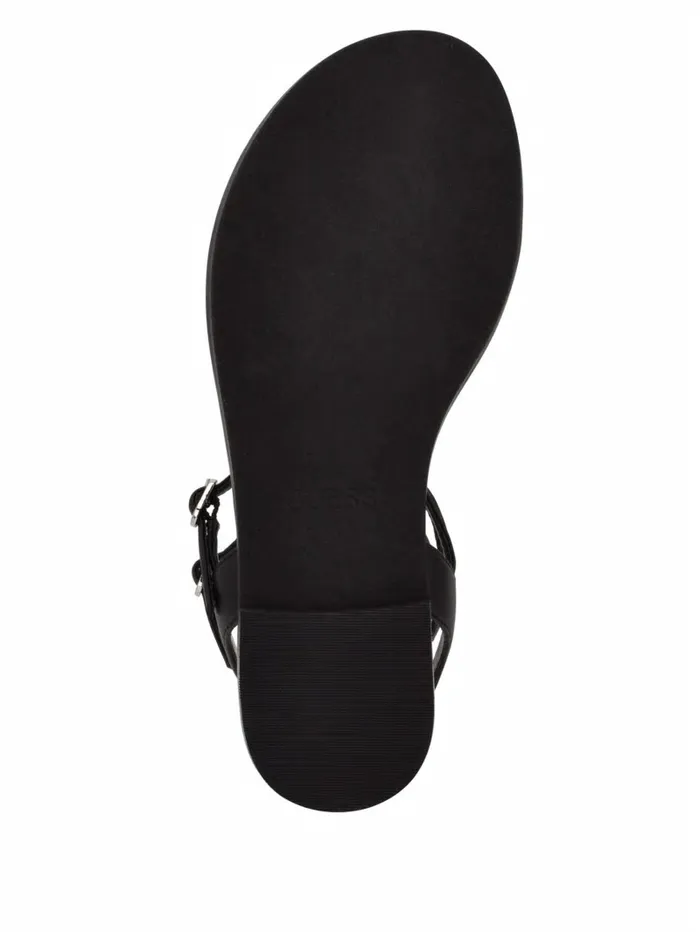 Women Brighti Chain TStrap Sandals Black1 Sandals GUESS