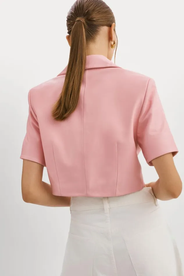 Women CALATEA Short Sleeve Blazer Orchid Pink LAMARQUE Leather Jackets Women CALATEA Short Sleeve Blazer Orchid Pink LAMARQUE Leather Jackets