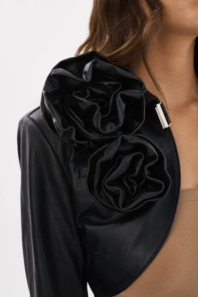 Women CALISTA Appliqu Leather Bolero Black LAMARQUE Leather Jackets Women CALISTA Appliqu Leather Bolero Black LAMARQUE Leather Jackets