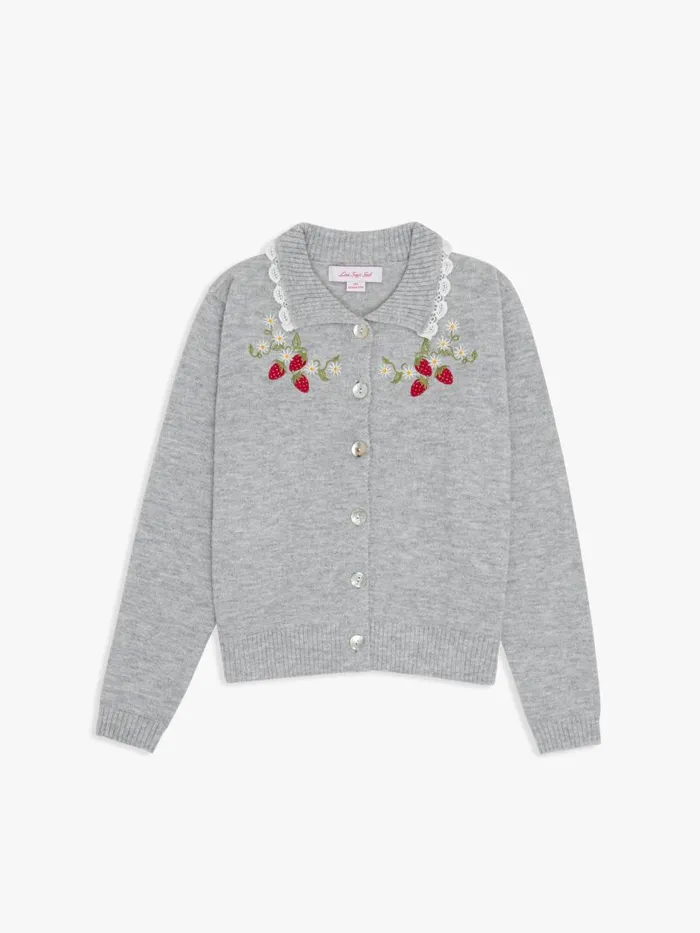 Women Callie Embroidered Cardigan Strawberry Vine Lisa Says Gah Tops