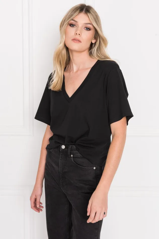 Women CECILIA Deep Vneck Tee Black LAMARQUE Tops Women CECILIA Deep Vneck Tee Black LAMARQUE Tops